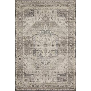 LOLOI II Hathaway Steel/Ivory 9 ft. x 12 ft. Traditional 100% Polyester Pile Area Rug HATHHTH-05S... | The Home Depot