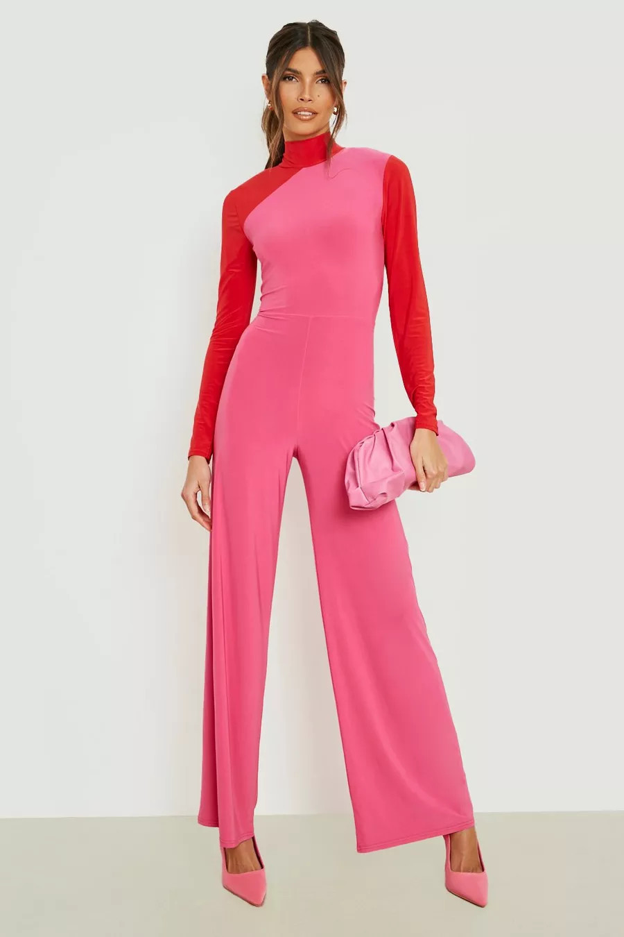 Wide Leg Slinky Jumpsuit | Boohoo.com (US & CA)