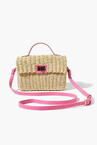 Contrast-Trim Basketwoven Crossbody Bag | Forever 21 (US)