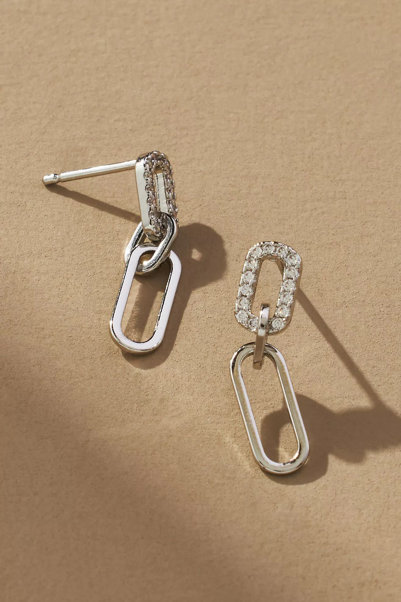 Baby Pavé Paperclip Earrings | Anthropologie (US)