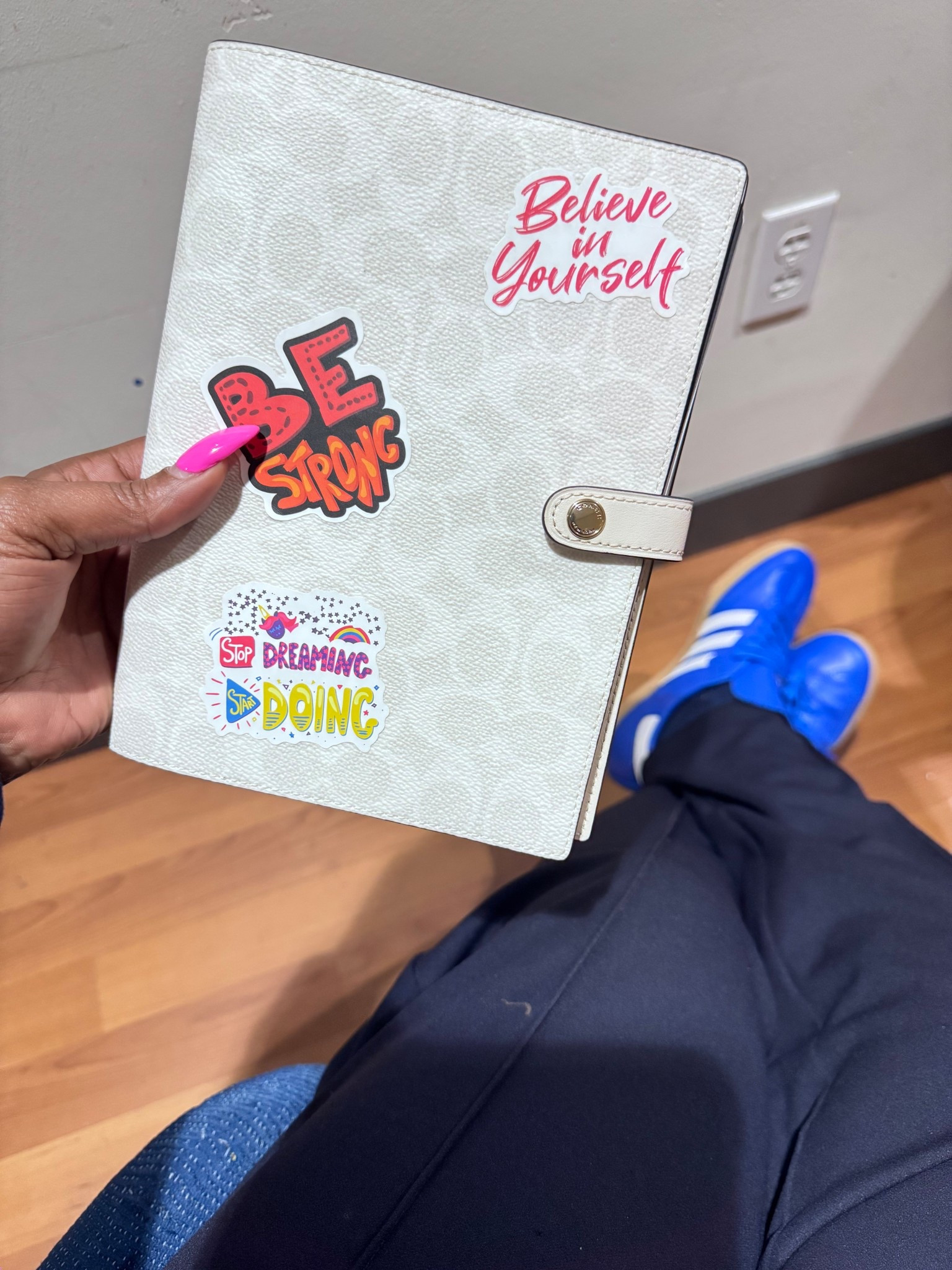 Picked this notebook 📔 up on sale for on the go journaling 😉. It comes in a variety of colors, prints, patterns and different styles. I chose this white to match all of my handbags and also I can customize it with stickers! 😉

#LTKsale #LTKworkwear #LTKshoes