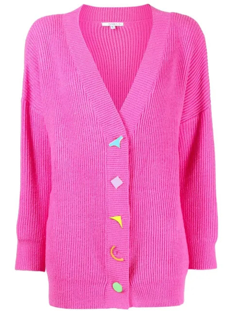 Olivia Rubin V-neck Ribbed Wool Cardigan - Farfetch | Farfetch Global