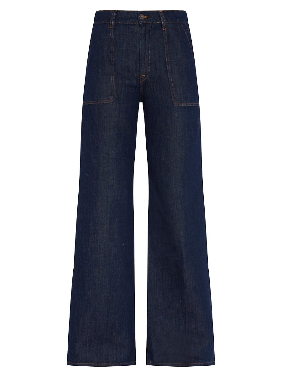 Women's Lotta Mid-Rise Wide-Leg Jeans - Blueberry - Size 29 | Saks Fifth Avenue