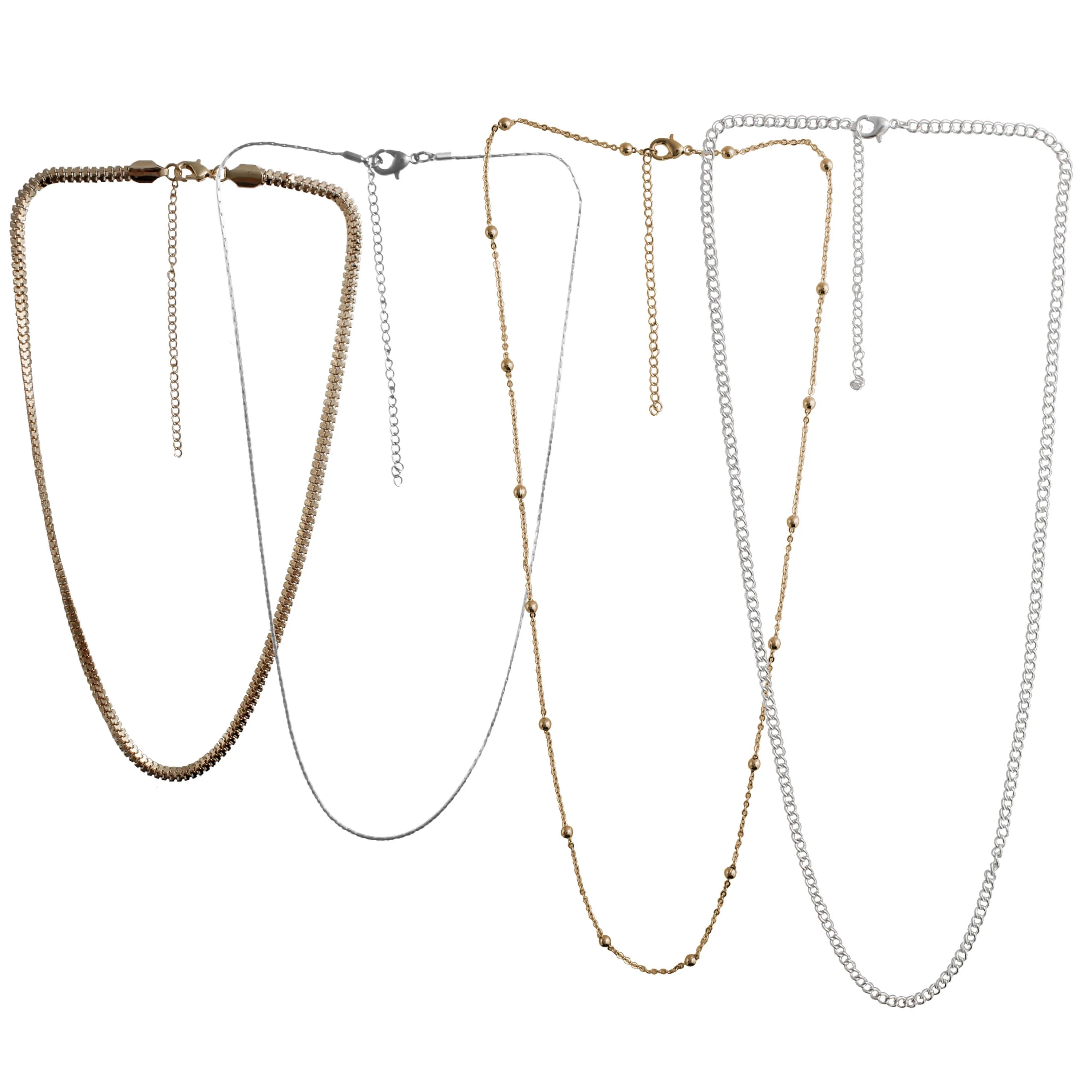 Mixed Metal Layered Chain Necklaces - Walmart.com | Walmart (US)