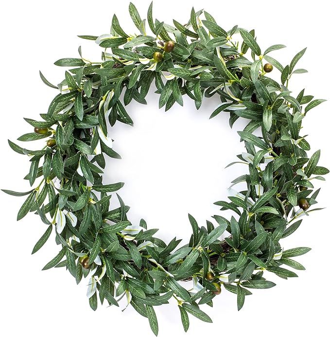 Olive Wreath Green Country Polyester Unlit | Amazon (US)