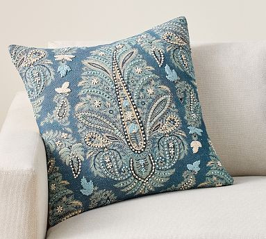 Harper Embroidered Pillow, 22" | Pottery Barn (US)