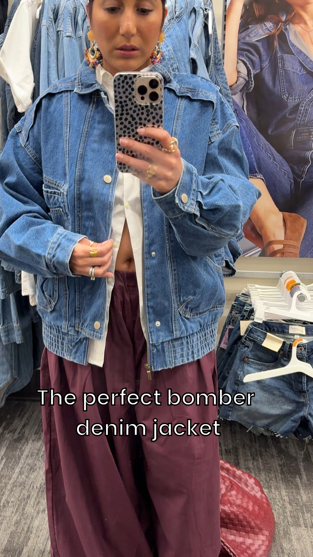 Is this not the most perfect bomber denim jacket?? 
Im normally a medium and I sized down to a small 

#LTKStyleTip #LTKSeasonal #LTKFallSale