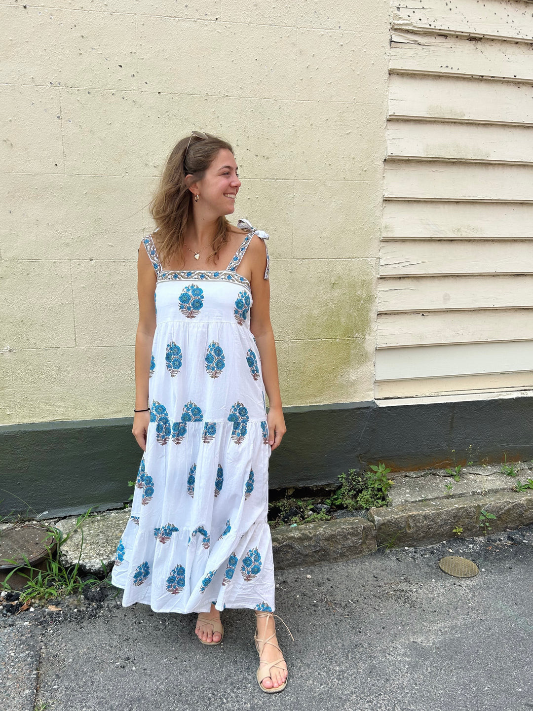 Allyson Maxi Dress Blue Green Milos | Madison Mathews