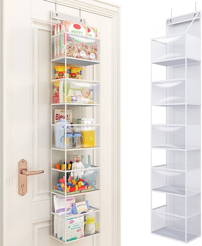 Fixwal 5-Shelf Over The Door Hanging Pantry Organizer, Room Organizer with Clear Plastic Pockets,... | Amazon (US)