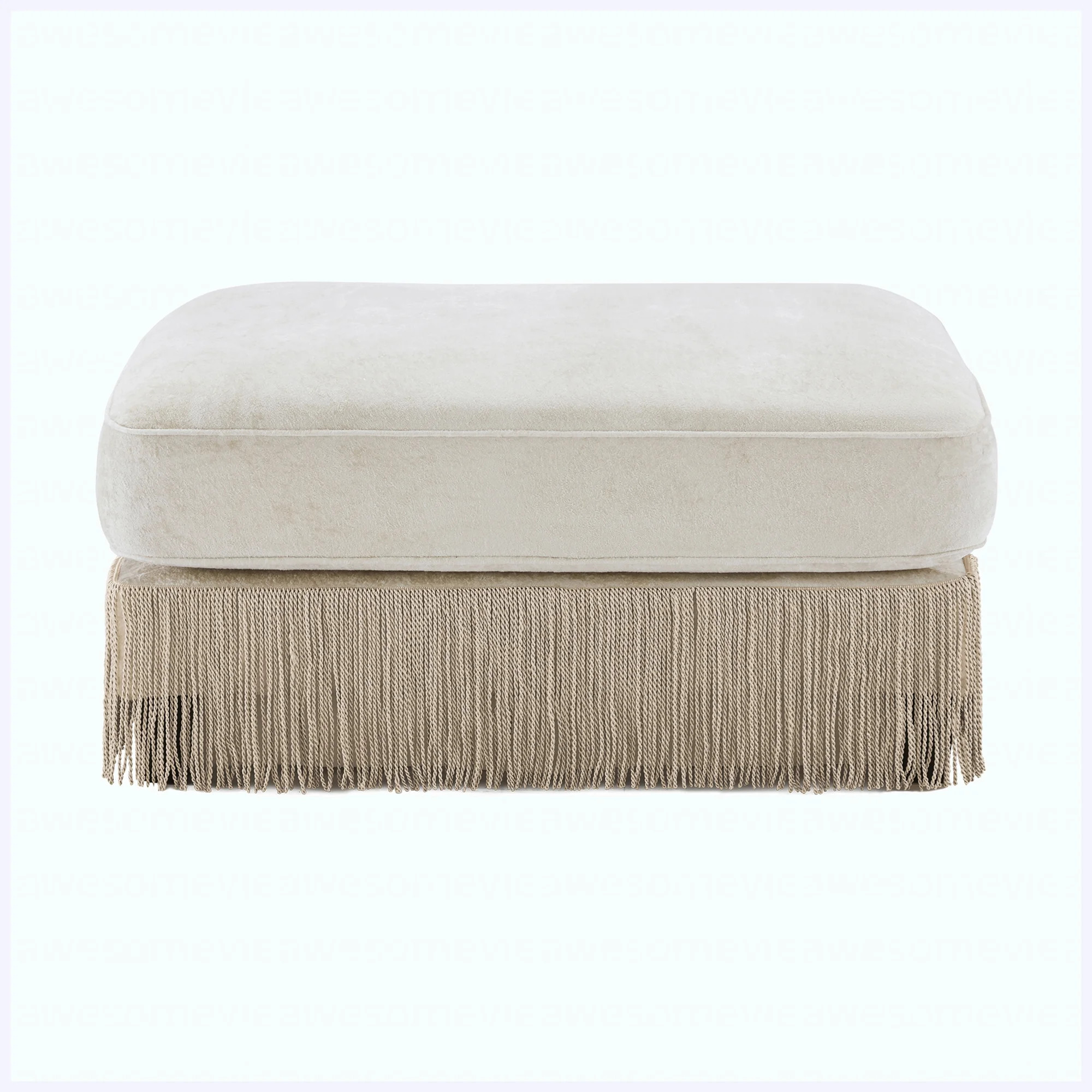 Beige Velvet Upholstered Ottoman | Wayfair North America