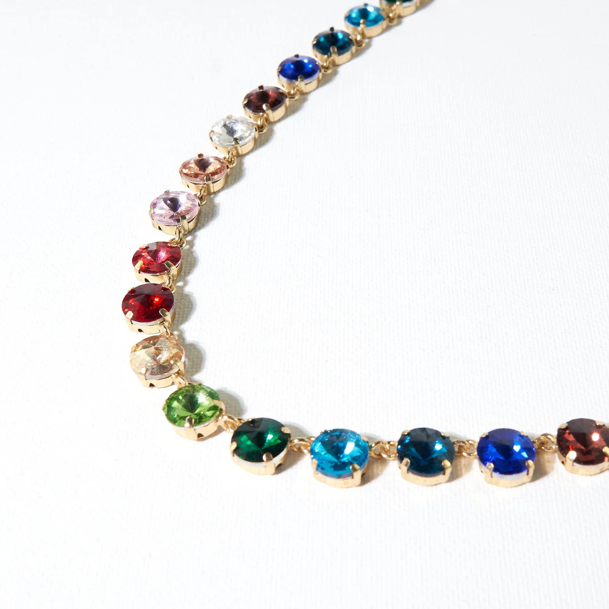 Aurora Medium Round Stone Prism Necklace Rainbow | INK+ALLOY