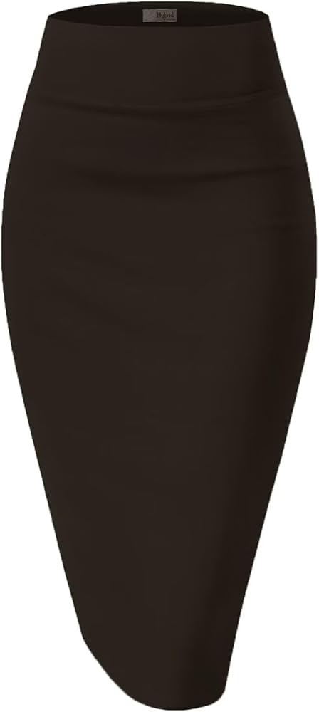 Hybrid & Company Women's Techno/Scuba Stretchy Office Pencil Skirt Made in USA | Amazon (US)