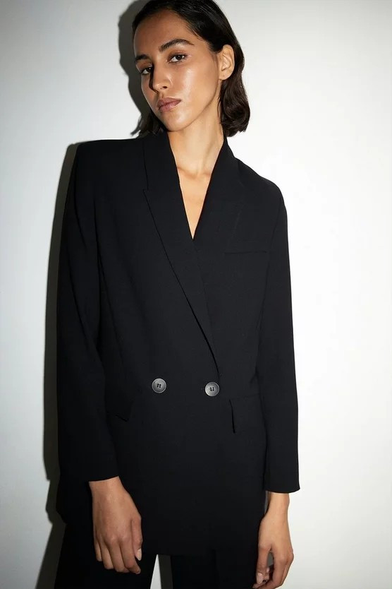 Relaxed Double Breasted Blazer | Warehouse UK & IE