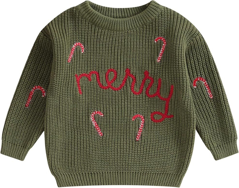 DuAnyozu Baby Ugly Christmas Sweater Girl Boy Chunky Knit Pullover Sweater Crewneck Sweatshirt Wa... | Amazon (US)