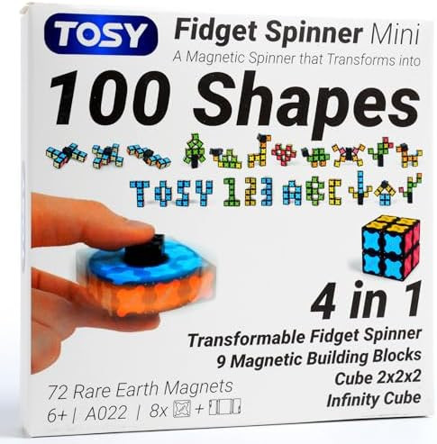 TOSY Magnet Fidget Spinner Mini - 8 Blocks, 3 in 1 Toy: Transformable Fidget Spinner, Infinity Cu... | Amazon (US)