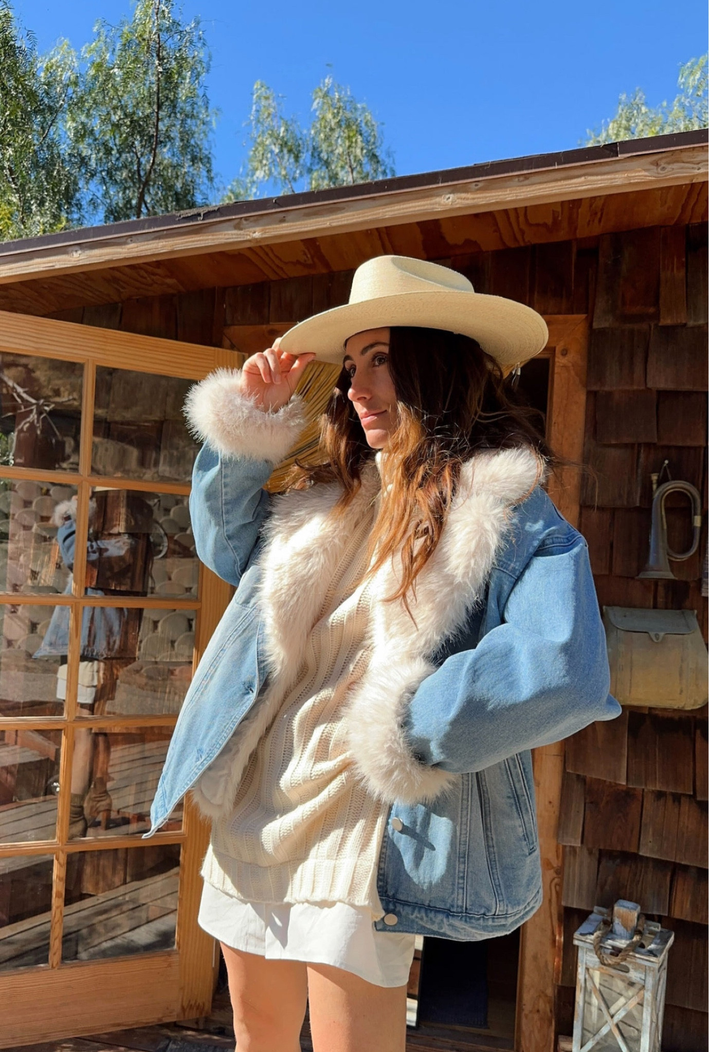 denim jacket. faux fur jacket. sweater dress. belt. statement belt. romper. denim romper. bodycon dress. black dress. sweater. asymmetrical sweater. off the shoulder sweater. off the shoulder dress. cream dress. fall style. winter style. western. faux leather jacket. utility jacket. gold bangles. gold bracelet. black belt. 

#LTKFindsUnder100 #LTKSeasonal #LTKStyleTip