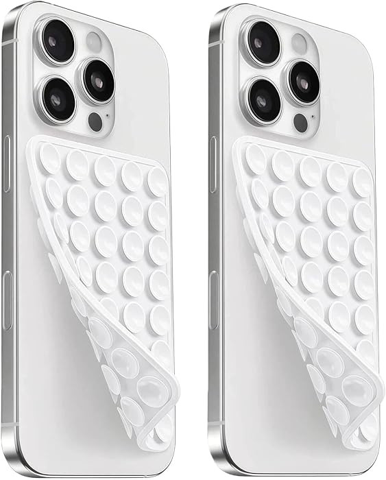 2 Pack Silicone Suction Cup Phone Case Mount Double Sided, Sticky Phone Grip with Higher Suction ... | Amazon (US)