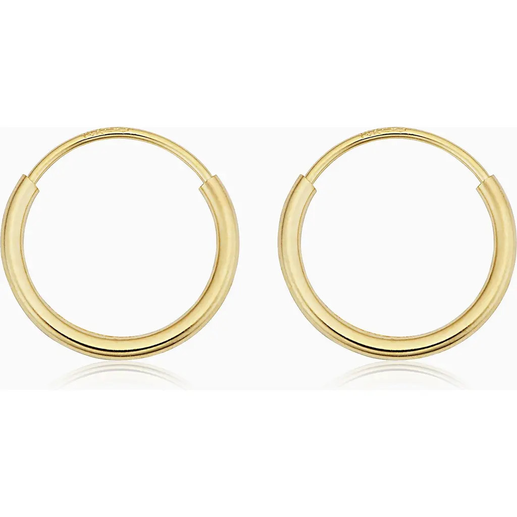 Oradina 14K Yellow Gold Easy Day Petite Endless Hoops at Nordstrom, Size Medium | Nordstrom