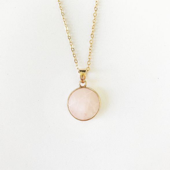 Sanctuary Project Rose Quartz Round Pendant Necklace Gold | Target