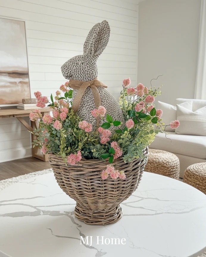 Sale: How adorable is the MJ Home layered Blush Garden Basket filled with eucalyptus, florals, and the cutest woven bunny 🐰. 

#SpringDecor #EasterSale #HomeDecorDeals #SpringHome #SeasonalDecor #DecorFinds 

#LTKHome