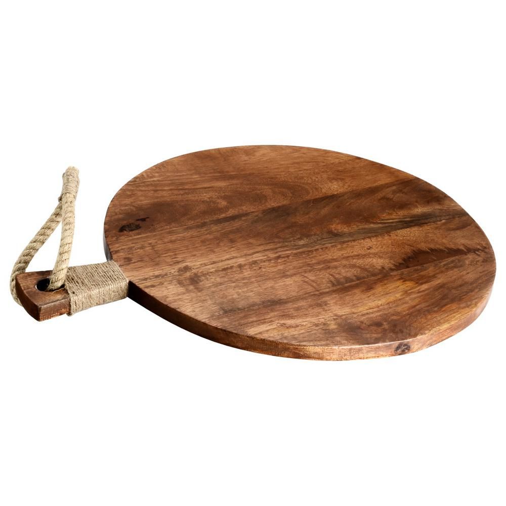 Mascot Hardware Round Wooden Cutting Board with Tied Rope | The Home Depot