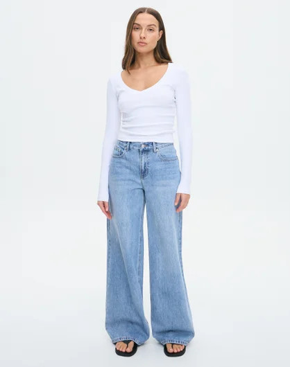 Mid Rise Wide Leg Jean | Glassons (Australia)