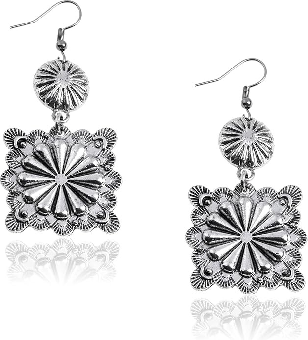 Rustic Couture's Western Earrings for Women Cowgirl Dangling Turquiose Concho Western Jewelry | Amazon (US)