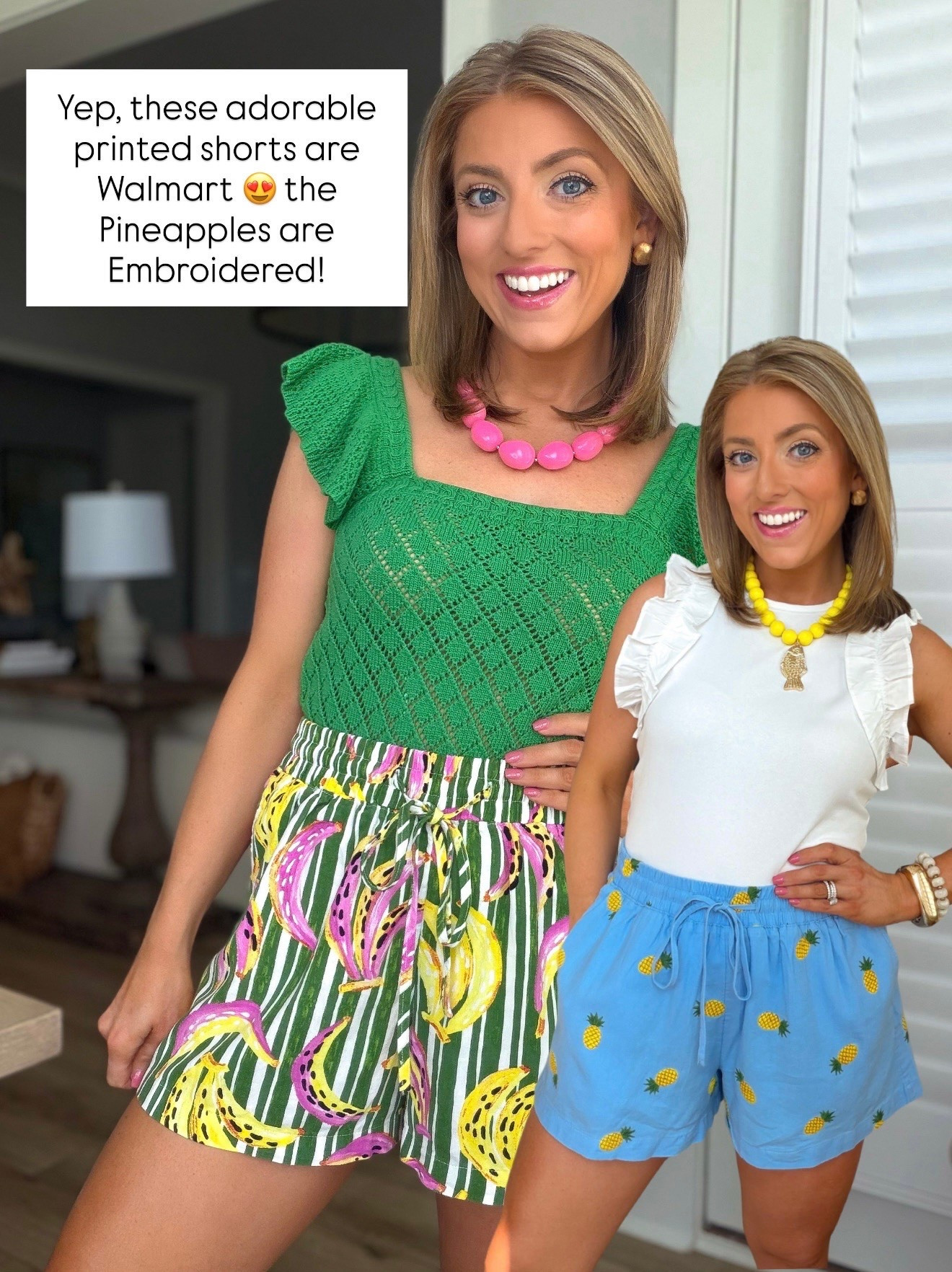 Okay… these bestselling Walmart shorts are FINALLY back in stock in every size! 😍🍌 If you’ve been waiting for a restock, don’t wait too long because these were one of my favorite summer finds.

The embroidered fruit details make them look so unique, and they’re lightweight, comfortable, and so easy to style. I love them with this green knit top for a bold summer look, but they also pair perfectly with a simple white tank or tee. Such a fun outfit for vacation, weekend plans, or just adding a little color to your day.

Affordable Walmart fashion keeps getting better, and these are definitely one of those pieces people stop and ask about!

🍌 Walmart embroidered printed shorts
💚 Easy summer outfit
✨ Vacation-ready style
🛍️ Restocked in all sizes!

#walmartfashion #walmartfinds #walmartstyle #summeroutfit #summerfashion #printedshorts #embroideredfashion #vacationoutfit #resortstyle #affordablefashion #ootdinspiration #colorfulstyle #casualfashion #freeassembly #fashionfinds #budgetfriendlyfashion #everydayoutfit #womenstyle #warmweatherstyle #trendystyle

#LTKootd #LTKPetite