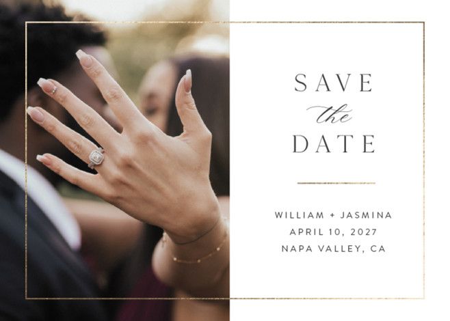 "Classico" - Customizable Foil-pressed Save The Date Cards in White by Christie Garcia. | Minted