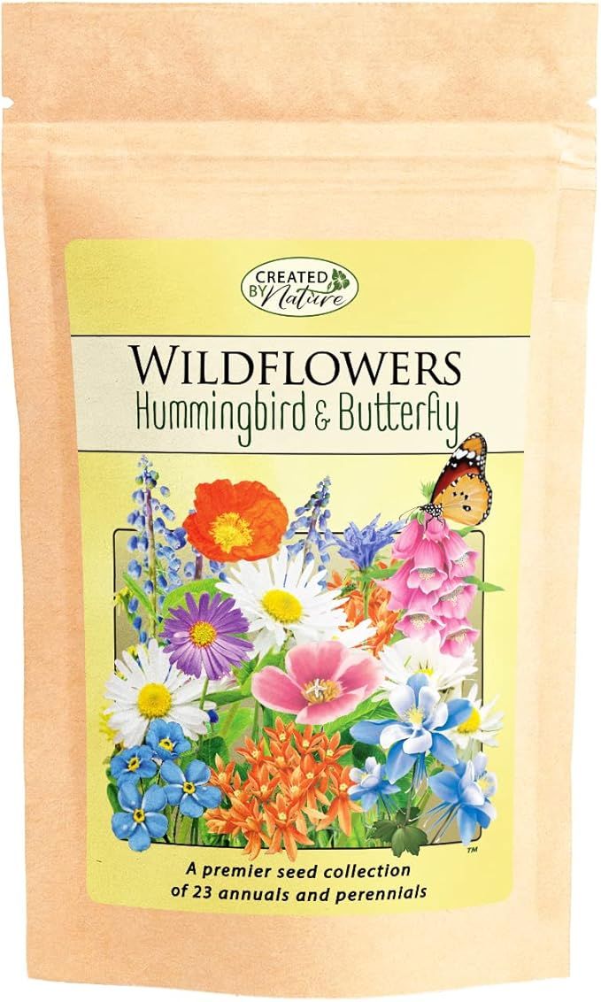 Hummingbird & Butterfly Wildflower Seeds - Premium Seed Mix of 23 Varieties - Non GMO - Over 60,0... | Amazon (US)