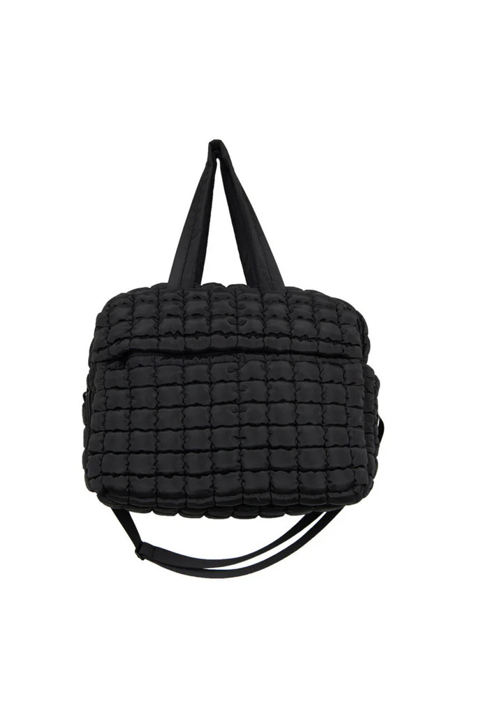 Black Quilted Weekend Duffel Bag for Women | Katydid.com