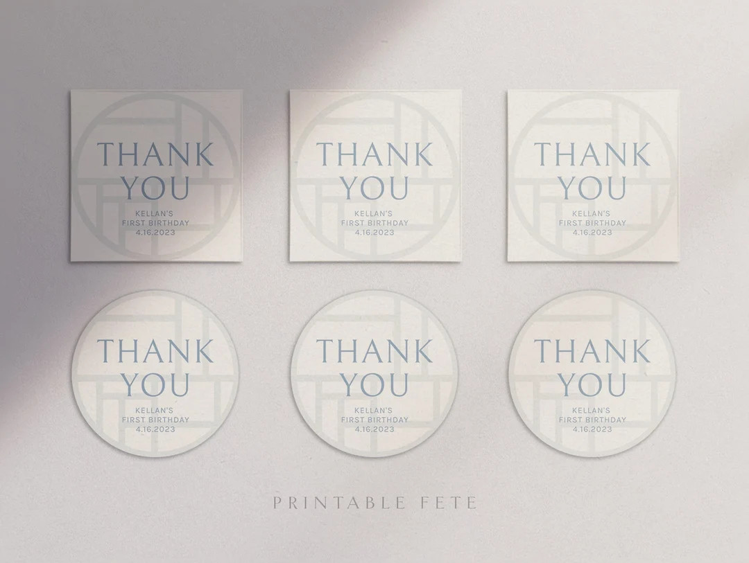 Dohl Thank You Stickers, Favor Labels, Digital File, Modern Dol, Korean First Birthday, Templett ... | Etsy (US)