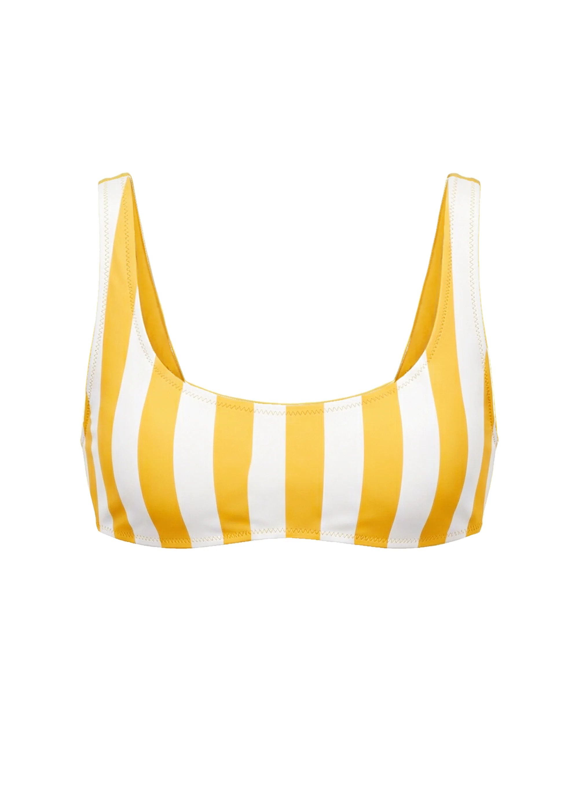 Elle Reversible Bikini Top Pineapple / Brule Stripe | Solid & Striped