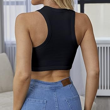 Dwnval Sexy Sleeveless Crewneck Ribbed Knitted Tank Crop Tops for Women | Amazon (US)