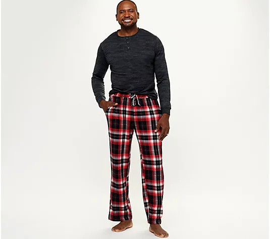 MUK LUKS Men's Regular Butter Knit Matching Pajama Set - QVC.com | QVC