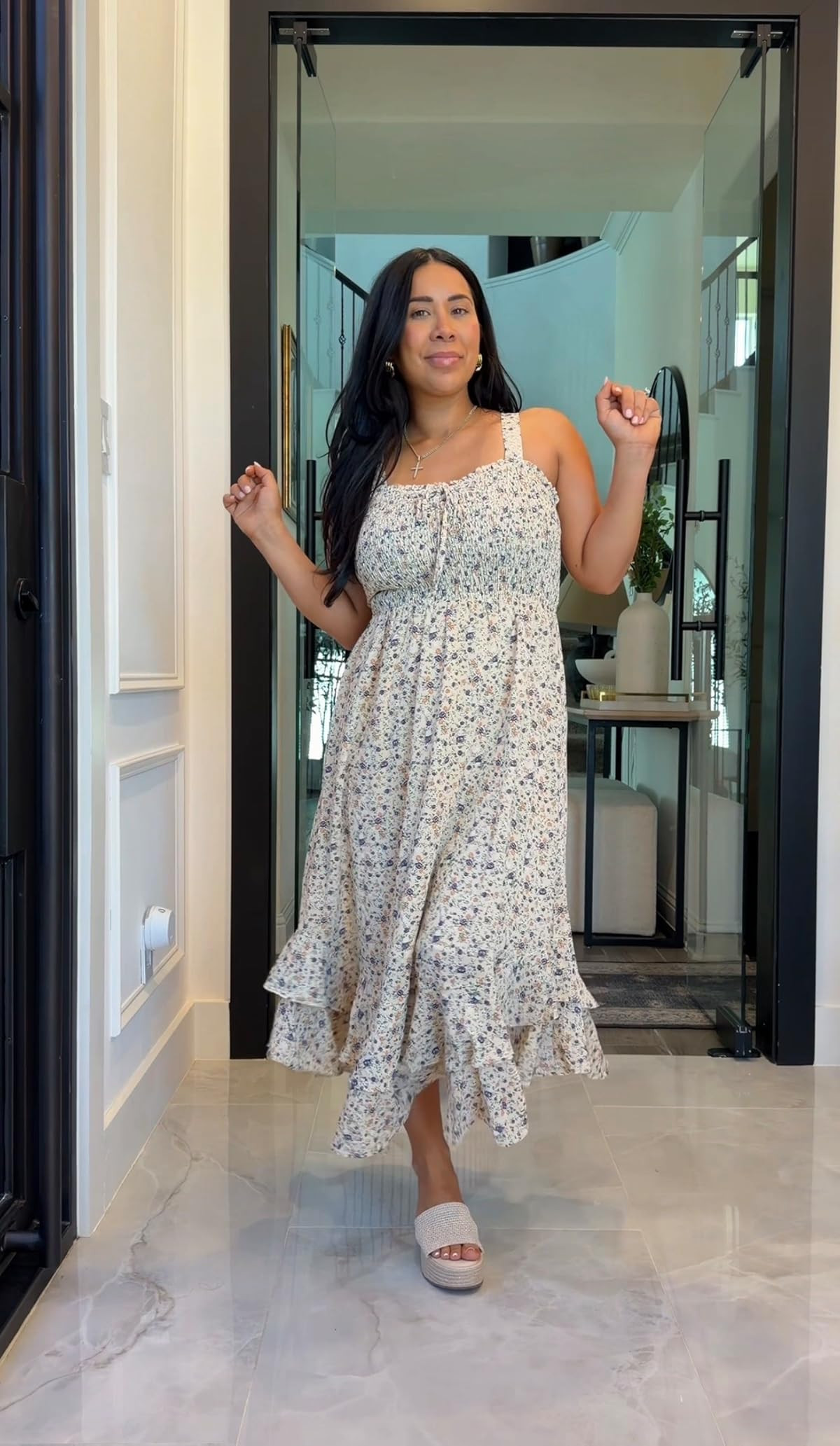 GRACE KARIN Women's 2026 Summer Floral Boho Dress Square Neck Strapped Swing A Line Sundress Beac... | Amazon (US)