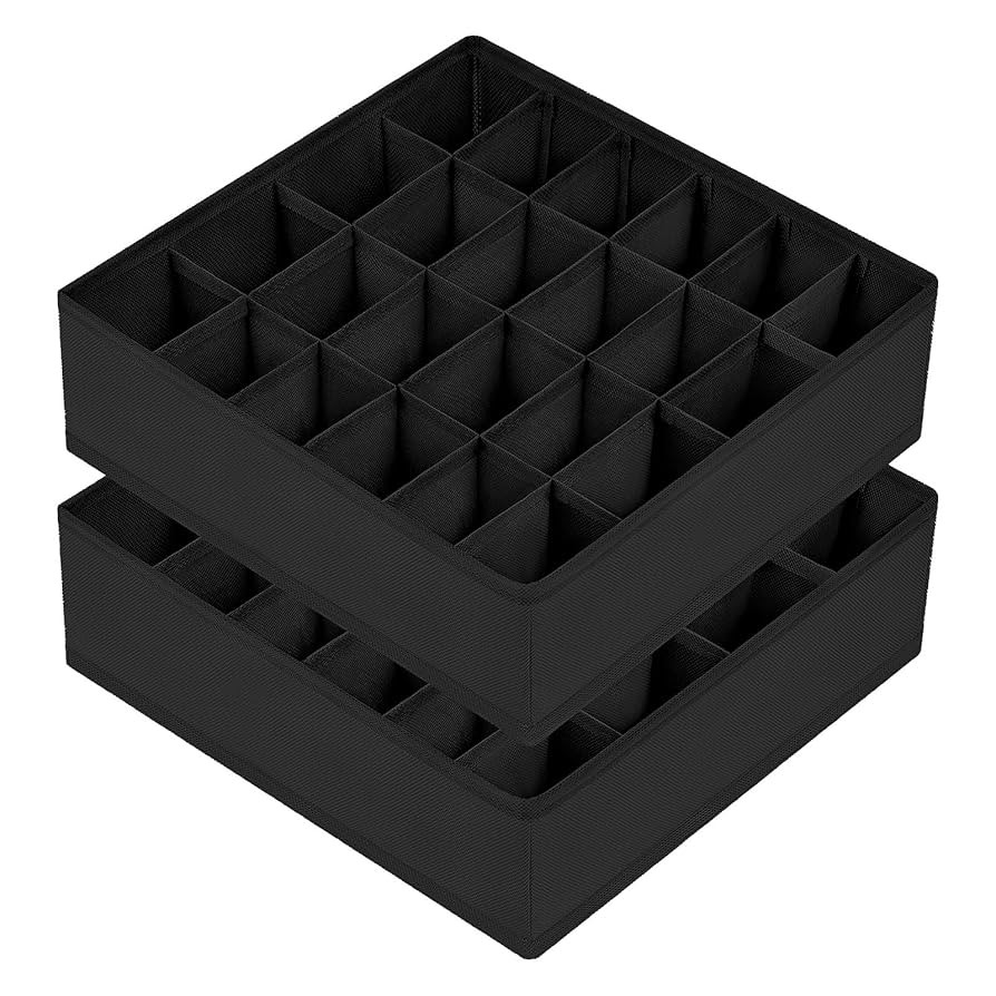 Joyoldelf Sock Drawer Organizer Divider 2 Packs Underwear Organizer, 24 Cell Collapsible Closet C... | Amazon (US)