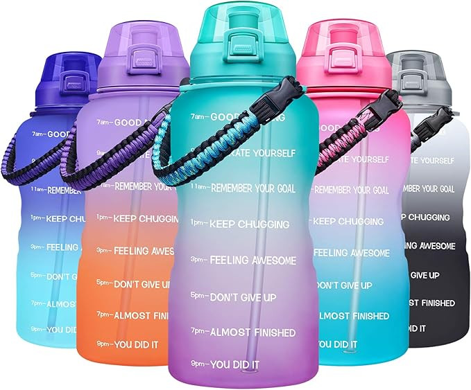 Giotto Large 1 Gallon Motivational Water Bottle with Paracord Handle & Removable Straw - Leakproo... | Amazon (US)