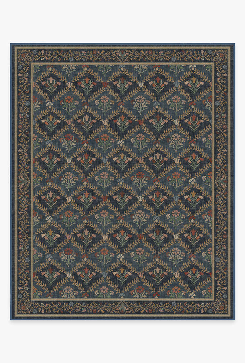 Morris & Co. Bellflowers Blue Rug | Ruggable