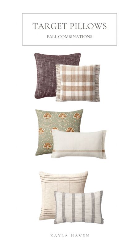 Target Throw Pillow Combinations for fall. Love these pillow colors and patterns!

#throwpillows #livingroom #bedroom #target #pillowcombo #falldecor #homedecor

#LTKunder50 #LTKhome #LTKSeasonal