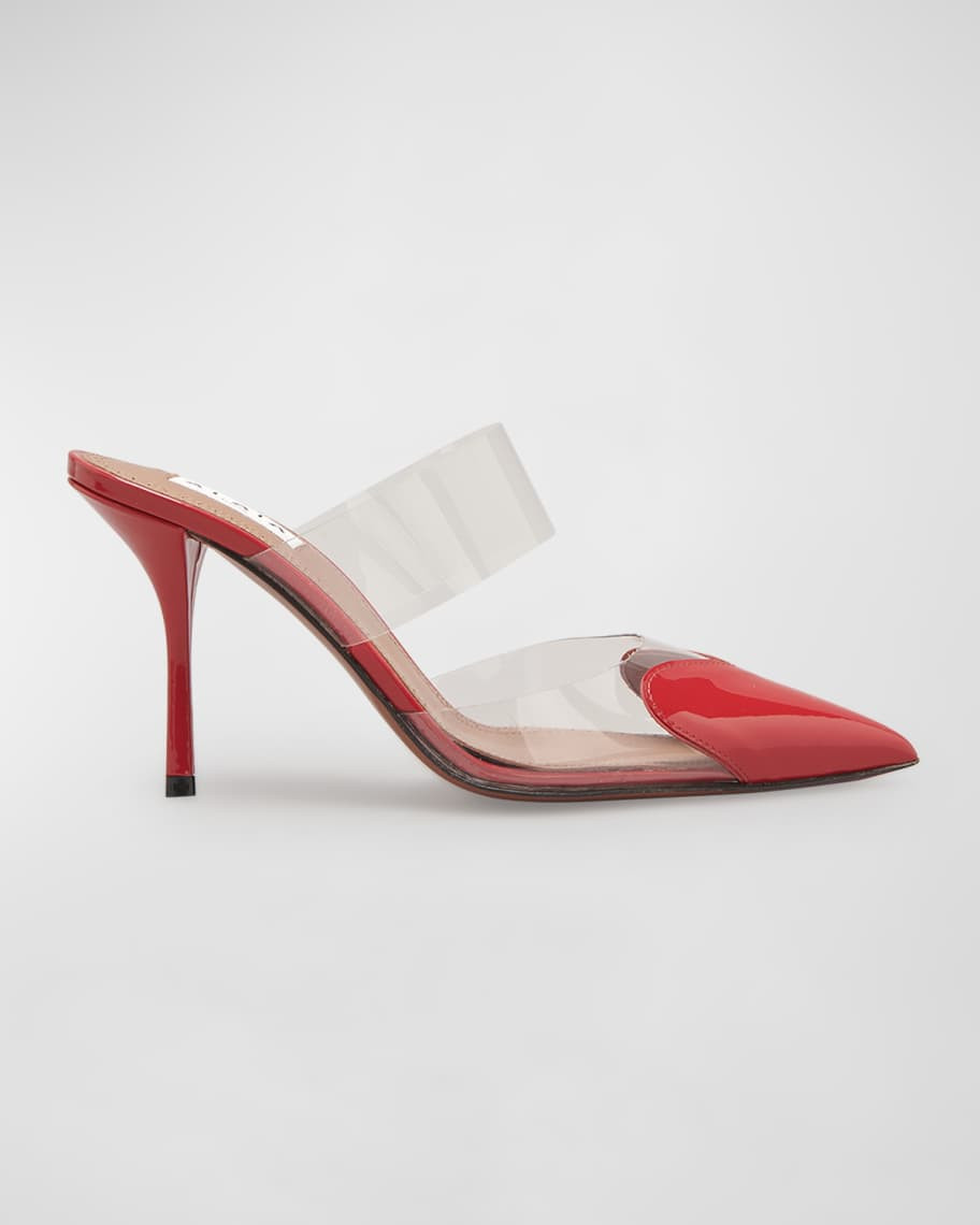 ALAIA Clear Cap-Toe Mule Pumps | Neiman Marcus