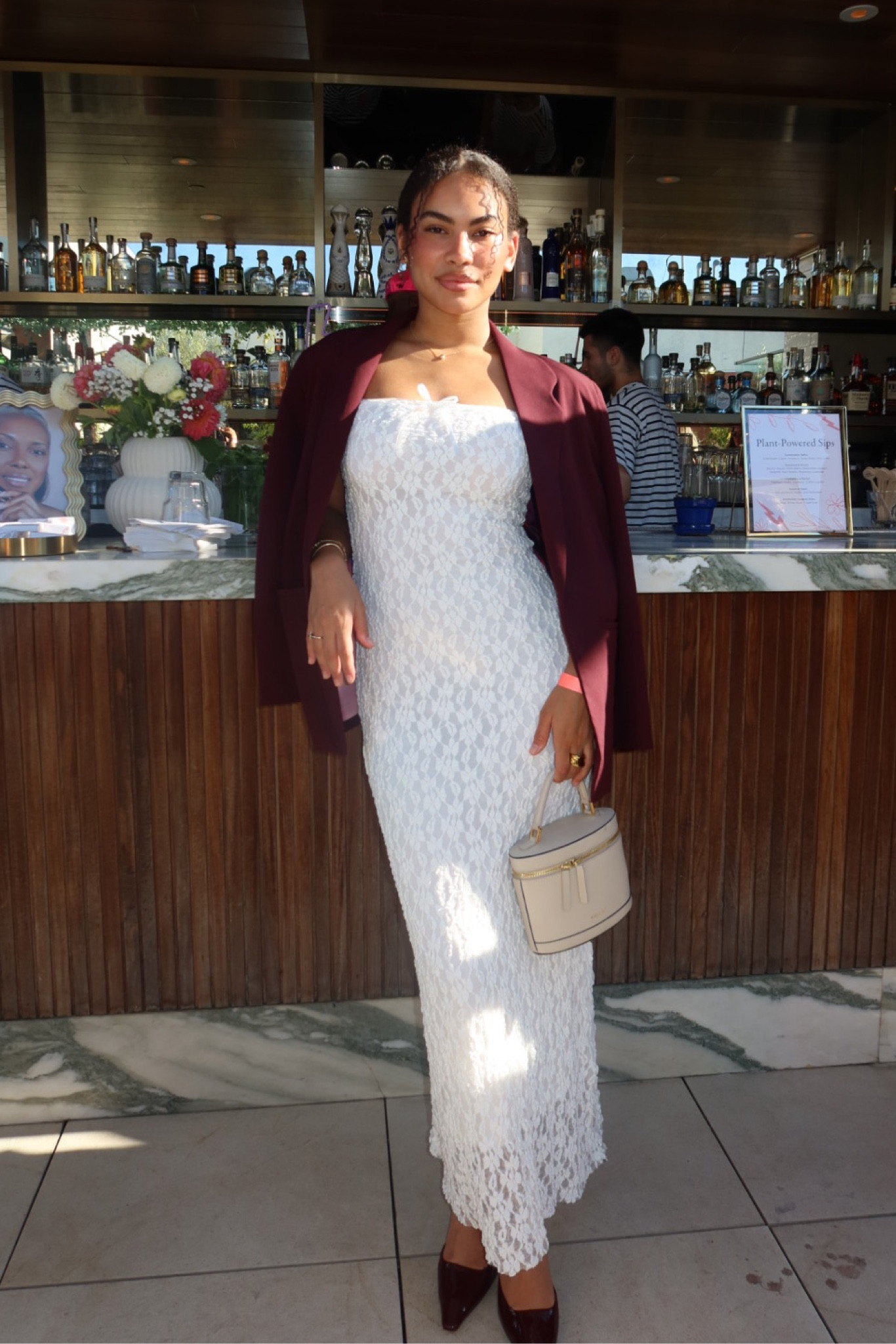 OOTD for a work event! Wore a dress and styled with a blazer for a more professional vibe!