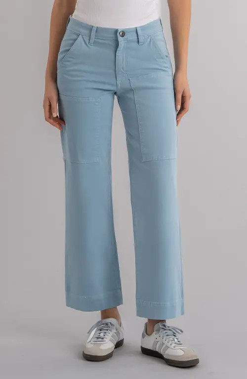 KUT from the Kloth High Waist Ankle Wide Leg Utility Pants in Powder Blue at Nordstrom, Size 10 | Nordstrom