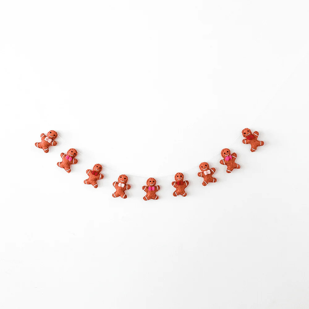 Jolly Gingerbread Wool Felt Garland | Shop Sweet Lulu