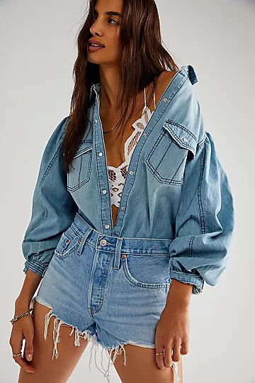 With Love Denim Top | Free People (Global - UK&FR Excluded)