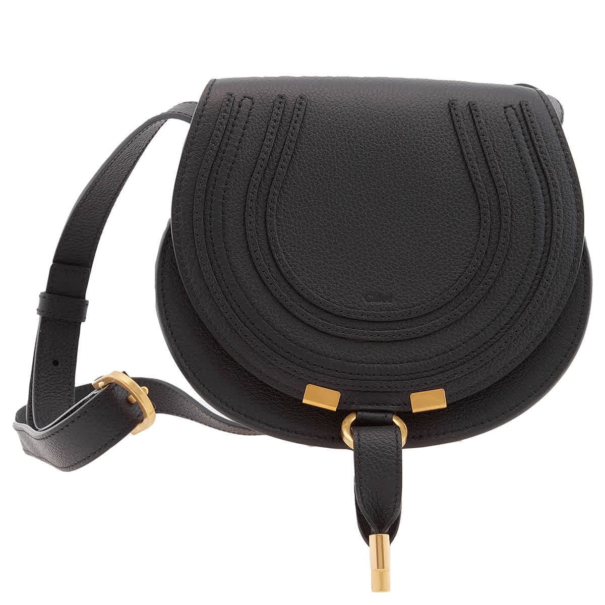 Chloe Black Leather Small Marcie Saddle Bag | Walmart (US)