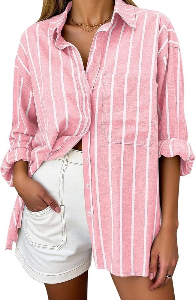 Oversized stripe shirt for everyday 

#LTKOver40