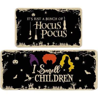 Halloween Kitchen Mats, Kitchen Rugs Set Of 2 - Witches Halloween Kitchen Decor For Floor - Halloween Decorations For Home 17"X27+17"X47 | Wayfair North America