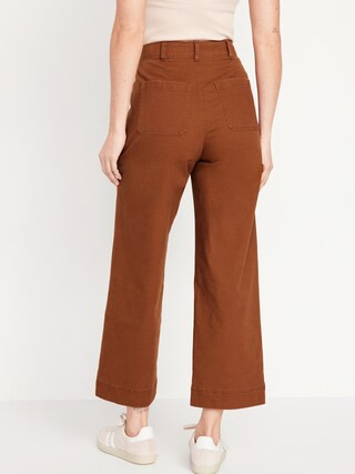 High-Waisted Crop Chino Wide-Leg Pants | Old Navy (US)