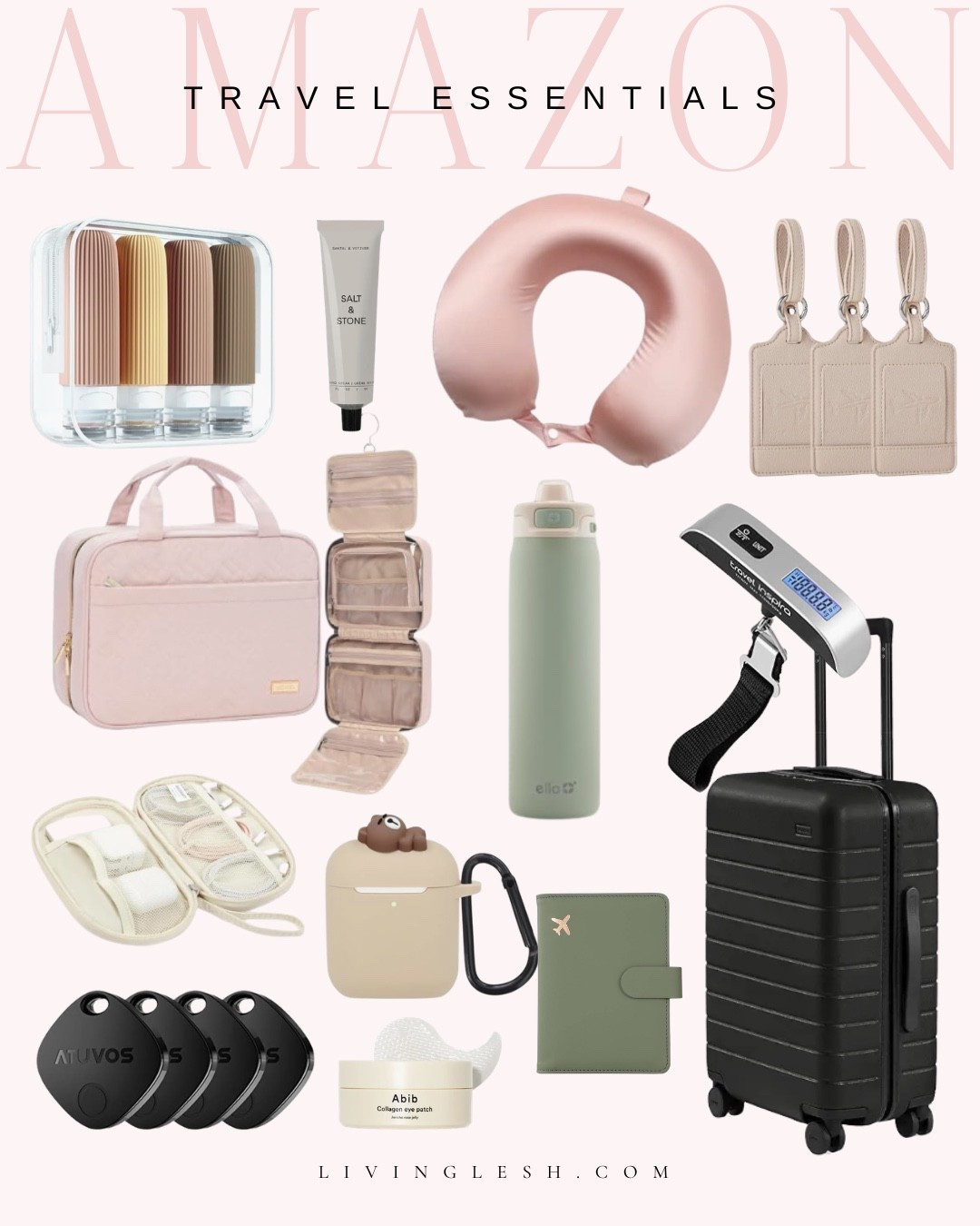 Travel essentials | Amazon travel | Airplane essentials | Travel accessories | Travel kit | Travel pillow | water bottle | Travel luggage scale | luggage tags | Air tracker | Passport holder | suitcase organizer | Travel toiletry bag

#LTKgrwm #LTKBeauty #LTKTravel